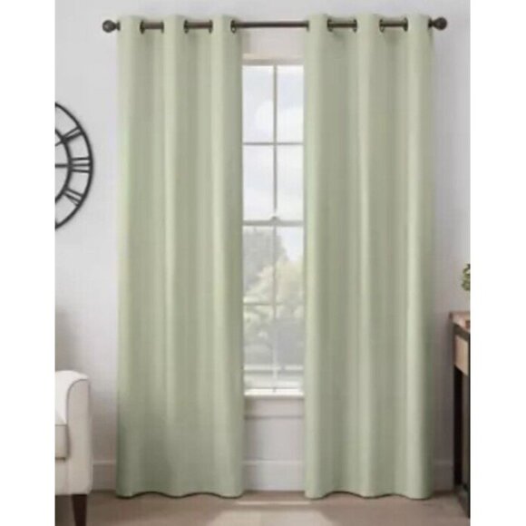 Absolute Zero Gabriella Sage Green 40" x 95" Thermal Grommet Blackout Curtain - Picture 8 of 10
